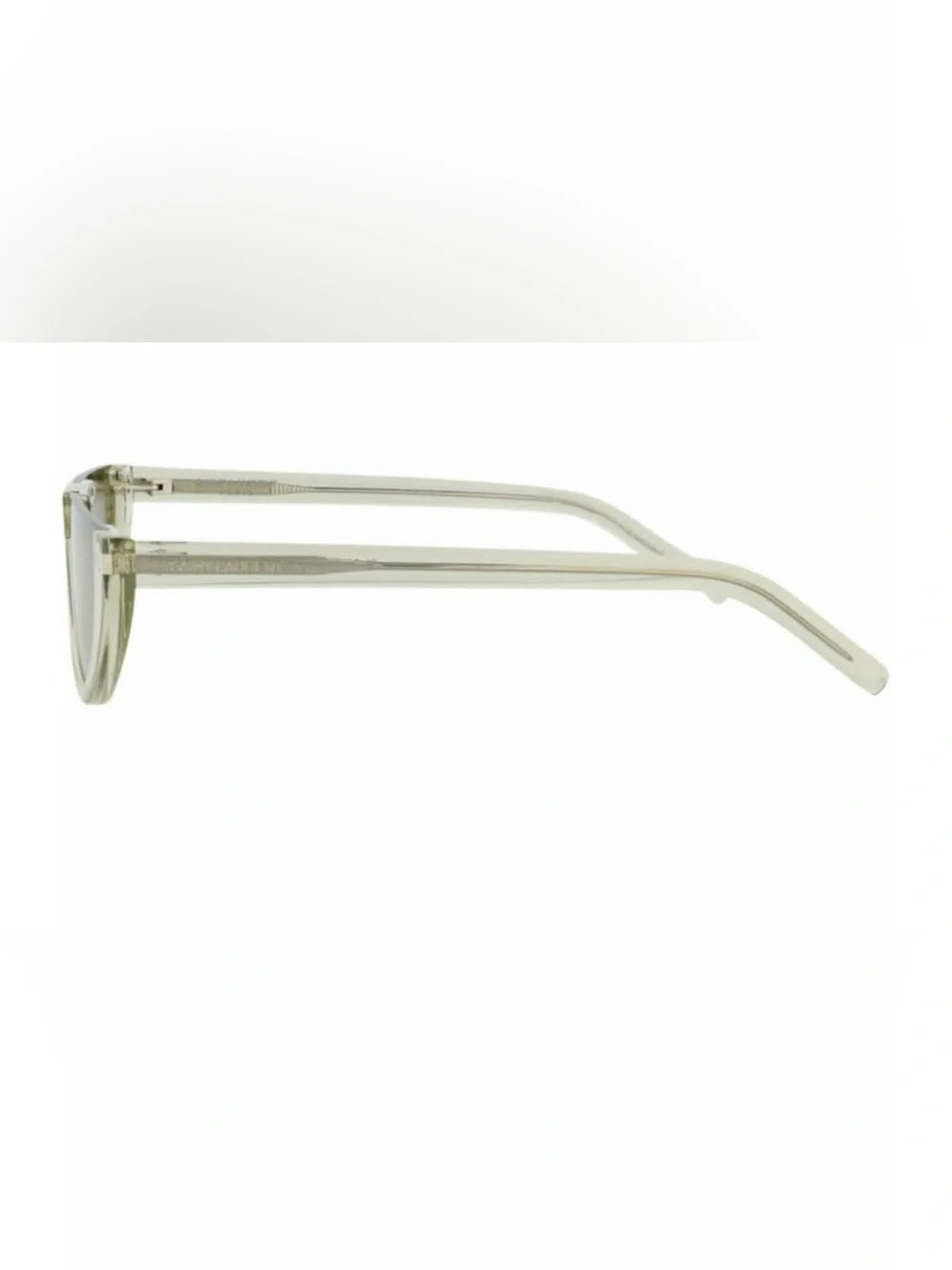 Saint Laurent Half Moon Acetate Clear Frame Olive Lens